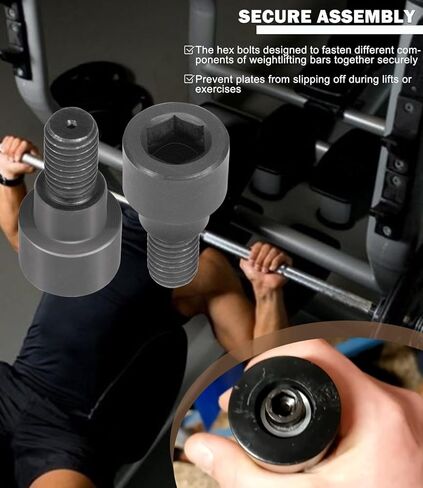 Bars Hex Bolts & 12mm Hex Allen L-Wrench Tool Perfect for Olympic Bars, Curl Bars, Tricep Bars, Dumbbell Bars in Saudi Arabia