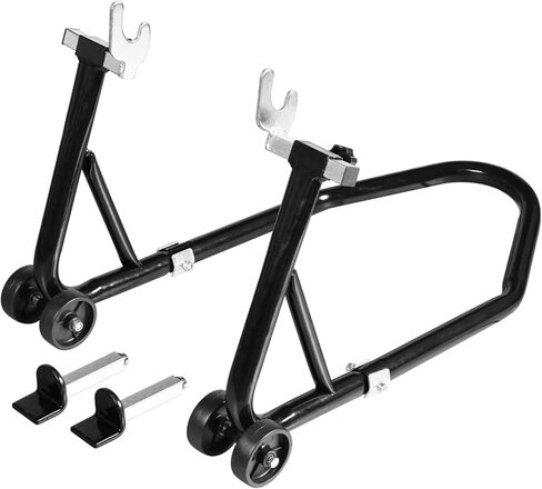 حامل دراجة نارية الأمامية والخلفية swingarm paddock حامل ، 500 رطل السعة Combo Wheel Stand للدراجة الرياضية ، تناسب Yamaha Honda Kawasaki Red in Kuwait