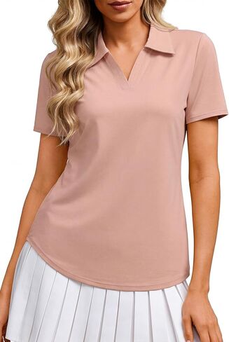 Alaroo Women's Golf Polo Shirts Short Sleeve Collared V Neck Tennis Golf Shirt Casual UPF 50+ Athletic Workout Tops in Saudi Arabia