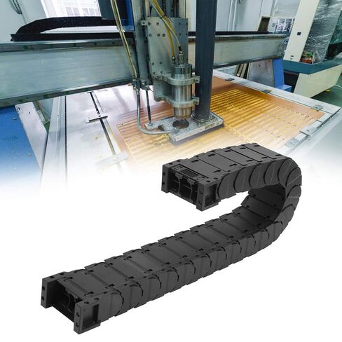 Cable Drag Chain Nylon Wire Carrier Full Enclosed Low Noise Series Removable Assembly Tank Towline for CNC Machine Tool Arm Engraving Machine Cable Protection Accessories Durable (D25*125 Length 1m) in Saudi Arabia