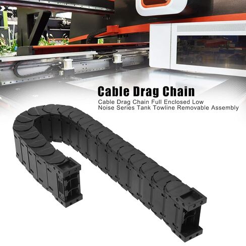 Cable Drag Chain Nylon Wire Carrier Full Enclosed Low Noise Series Removable Assembly Tank Towline for CNC Machine Tool Arm Engraving Machine Cable Protection Accessories Durable (D25*125 Length 1m) in Saudi Arabia