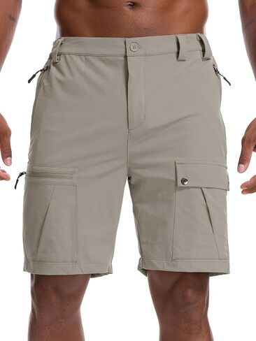 شورت رجالي للمشي لمسافات طويلة مقاس 8 بوصات خفيف الوزن للعمل في الهواء الطلق للرجال أثناء السفر والجولف كاجوال in Kuwait