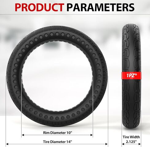 1PZ AHT-H4S Bicycle Solid Tire 14x2.125 Rubber Honeycomb Tubeless Tire 14 Inch Explosion-Proof Anti-Puncture Solid Tires for Electric Bike in Saudi Arabia