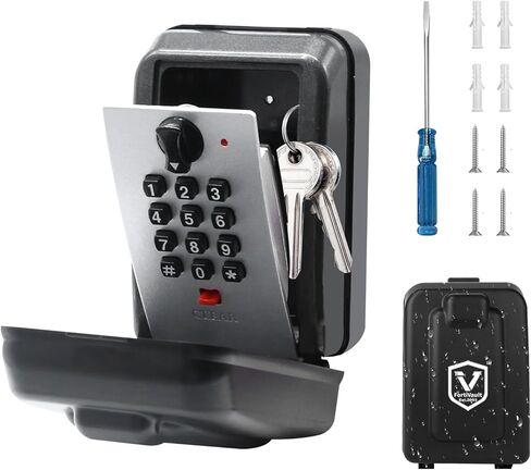 Wall Security Key Lock Box, 12 Digit Combination Lock Box for Keys with Resettable Code, Large Capacity & Weatherproof Outdoor Lockbox, Spare Key Safe Storage Lock Box for Home, Office, Garage in Saudi Arabia