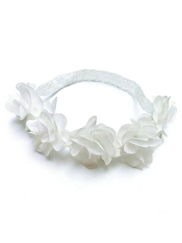 Baby Girls Headband Floral Crown for Little Girls Flower Headbands Soft Stretchy Head Wrap for Infant Toddler Hair Accessories (white) in Saudi Arabia