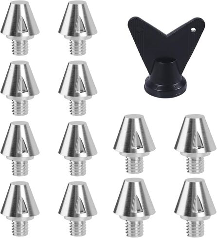 12pcs Football Boot Studs, 11mm/0.43in & 8mm/0.31in Metal Soccer Cleats Spikes with Nail Remover Screw-in Rugby Spikes for Firm Surfaces Outdoor Athletic Training in Saudi Arabia