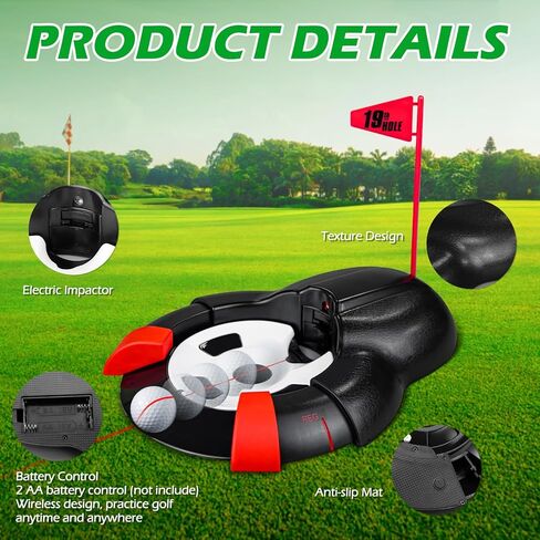 Golf Ball Automatic Putting Return Cup with Laser, Training Putting Indoor/Outdoor Aid, Golf Cup Putting Machine, Suitable for Practicing at Home, Yard, Office, Party in Kuwait