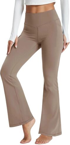 بنطال يوجا نسائي عالي الخصر مع جيوب للتحكم في البطن لممارسة التمارين الرياضية غير الرسمية في صالة الألعاب الرياضية in Kuwait