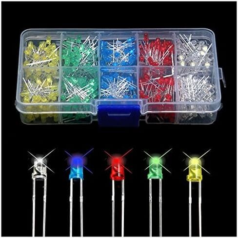 3 مللي متر LED 500 قطعة أحمر أخضر أصفر أزرق أبيض صمامات باعثة للضوء in Kuwait