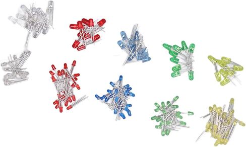 aqxreight 300PCS LED Light Emitting Diode 5 Colors 3mm 5mm Heat LED Circuit Assorted Kit for Industry in Saudi Arabia