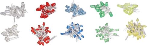 aqxreight 300PCS LED Light Emitting Diode 5 Colors 3mm 5mm Heat LED Circuit Assorted Kit for Industry in Saudi Arabia