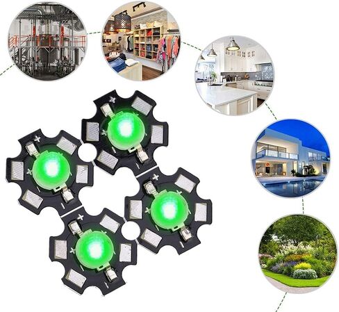 xuuyuu 25 Pcs LED Chips, 3W High Power LED Lamp Beads Emitter Diode Chips for DIY Lighting Fixtures(Green) in Saudi Arabia