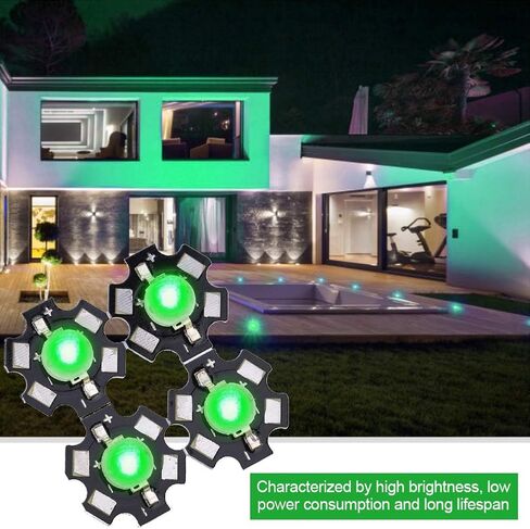 xuuyuu 25 Pcs LED Chips, 3W High Power LED Lamp Beads Emitter Diode Chips for DIY Lighting Fixtures(Green) in Saudi Arabia