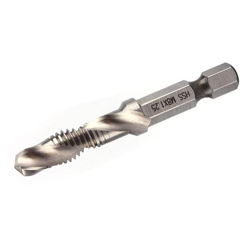 Aynefy Hss 1 4 Hex Shank Drill & Tap Taper Bit, Rosca M 8 De Maquina High Hardness, Roscar M-8 Taladro for Soft Metals, Aluminum, Iron, Self Centering Point, Integrated Drilling and, Unique Design, in Saudi Arabia