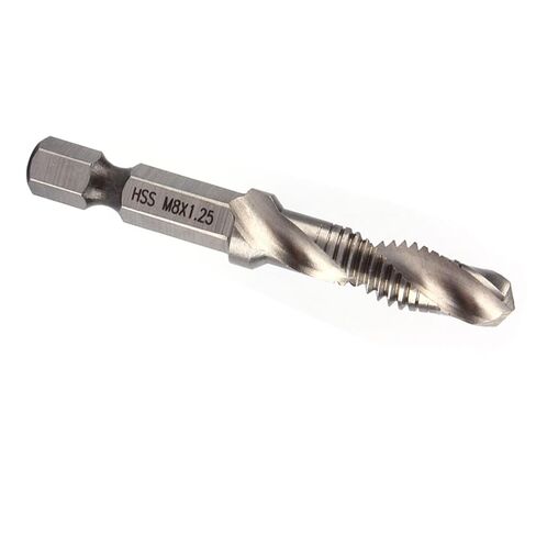Aynefy Hss 1 4 Hex Shank Drill & Tap Taper Bit, Rosca M 8 De Maquina High Hardness, Roscar M-8 Taladro for Soft Metals, Aluminum, Iron, Self Centering Point, Integrated Drilling and, Unique Design, in Saudi Arabia