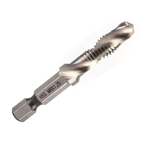 Aynefy Hss 1 4 Hex Shank Drill & Tap Taper Bit, Rosca M 8 De Maquina High Hardness, Roscar M-8 Taladro for Soft Metals, Aluminum, Iron, Self Centering Point, Integrated Drilling and, Unique Design, in Saudi Arabia