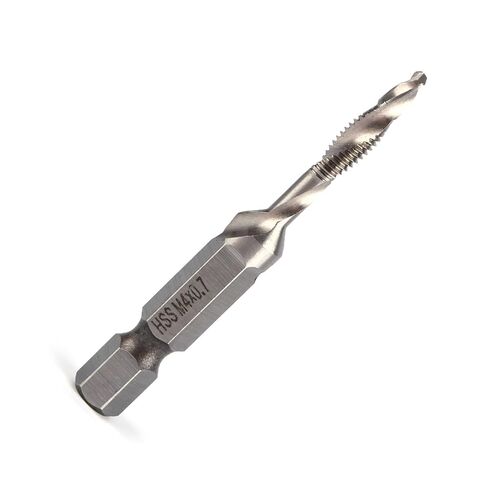 Aynefy Hex Shank Drill & Tap Taper Tool Part, M4 Tap and Drill Bit High Hardness, Integrated Drilling and, Unique Design, Accurate Ground, M4 Taper Drill, M4 Tap for Drill with 3.3Mm Drill Diameter in Saudi Arabia