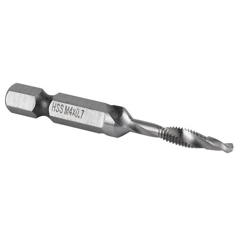 Aynefy Hex Shank Drill & Tap Taper Tool Part, M4 Tap and Drill Bit High Hardness, Integrated Drilling and, Unique Design, Accurate Ground, M4 Taper Drill, M4 Tap for Drill with 3.3Mm Drill Diameter in Saudi Arabia