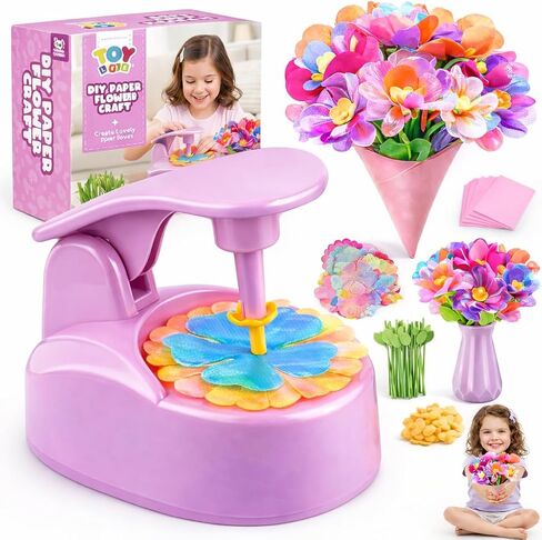 TOY Life Crafts للفتيات بعمر 3 4 5 6 7 8 سنوات - مجموعة أدوات باقة الزهور القماشية DIY للأطفال - مجموعات فنية وحرفية للأطفال من سن 4 إلى 8 | هدايا عيد ميلاد تعليمية للفتيات بعمر 3 4 5 6 7 8 سنوات in Kuwait