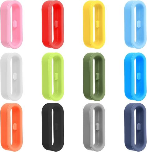 12 حزمة من أقفال الشريط السحري لـ Magic Band & Band+ & Band2.0، أشرطة أمان للساعة الذكية متعددة الألوان، حلقات حامل أمان من السيليكون لملحقات الساعة الذكية (ملونة) in Kuwait