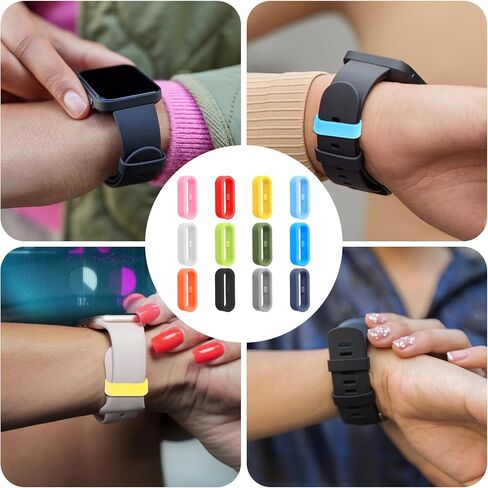 12 حزمة من أقفال الشريط السحري لـ Magic Band & Band+ & Band2.0، أشرطة أمان للساعة الذكية متعددة الألوان، حلقات حامل أمان من السيليكون لملحقات الساعة الذكية (ملونة) in Kuwait