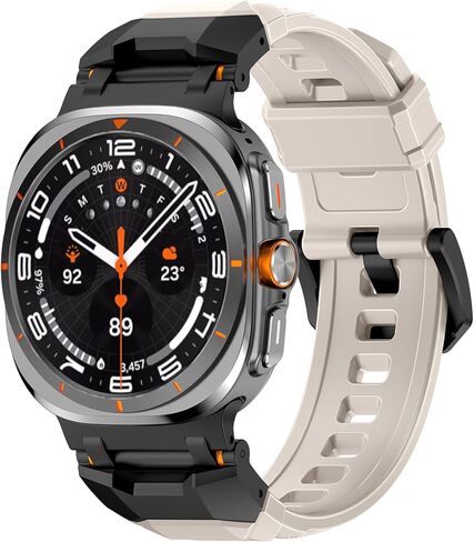 SEURE Silicone Band Compatible with Samsung Galaxy Watch Ultra Bands 47mm(2024/2025) for Men Women,Designer Rugged Rubber Strap with Metal Connector for Galaxy Watch Ultra Band in Kuwait