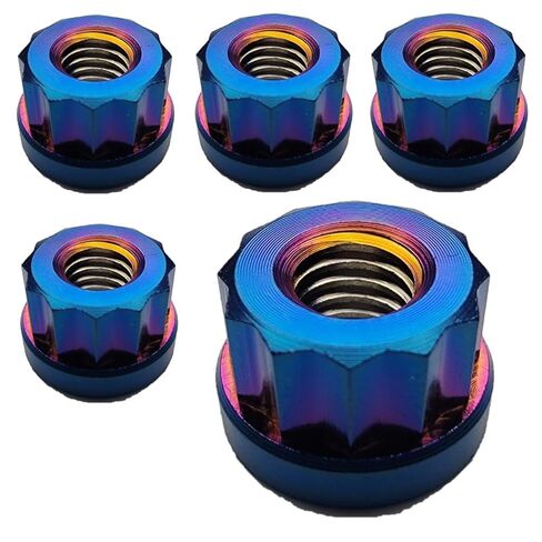 Titanium M6 M8 M10 M12 Flange Nuts, Lightweight Corrosion Resistant Fasteners for Automotive & Industrial Use (Raw Silver, M6x1.0) in Saudi Arabia