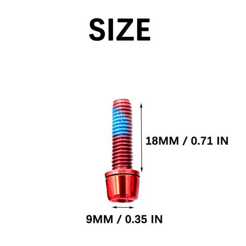 6PCS Screw Internal Hex (M5 x 18mm Red), Tapered Head Bolt with Washer for Bicycle Screws with Washers for Bicycle Stem/Fork/Handlebar Assembly in Kuwait