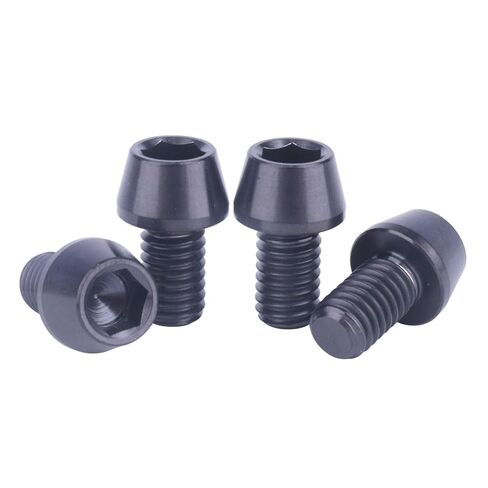 4PCS Titanium Bolt M6 x 10 16 20 25 30 35mm Allen Hex Screw Tapered Bolt (Black, M6x30mm) in Saudi Arabia