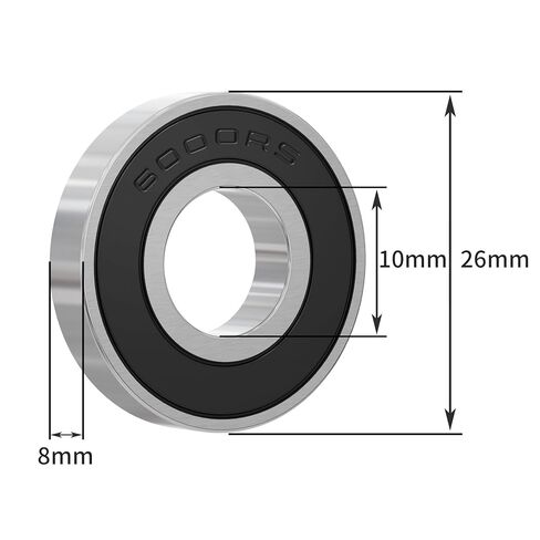 2Pcs 6000RS Deep Groove Ball Bearings ID 10mm x OD 26mm x Width 8mm 6000-2RS Double Rubber Seal Deep Groove Ball Bearings Miniature Bearing Industrial Bearing in Kuwait