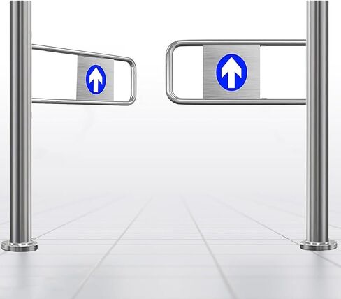 بوابة تأرجح أوتوماتيكية واسعة من الفولاذ المقاوم للصدأ، باب يدوي، بوابة تأرجح معدنية ذاتية الإغلاق - باب أمان في اتجاه واحد مع آلية إغلاق تلقائية لمحلات السوبر ماركت والمستودعات والمكتبات in Kuwait
