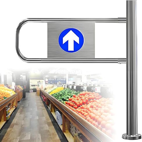 Automatic Rebound Swing Gate Wide Stainless Steel Entrance Manual Door，Automatic Closing Safety Swing Gate - Spring-Loaded One-Way Door for Supermarkets, Playgrounds, Porches & Malls - 90x10 in Saudi Arabia