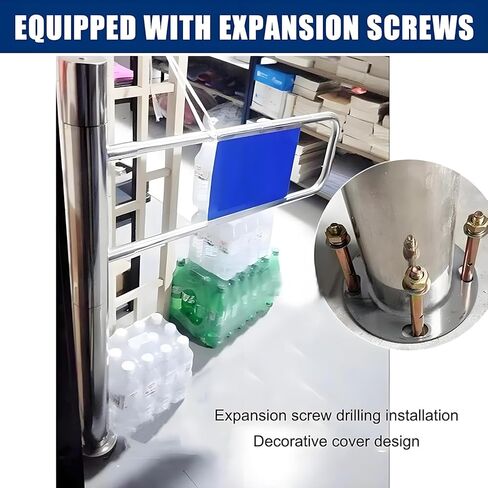 Automatic Rebound Swing Gate Wide Stainless Steel Entrance Manual Door，Automatic Closing Safety Swing Gate - Spring-Loaded One-Way Door for Supermarkets, Playgrounds, Porches & Malls - 90x10 in Saudi Arabia