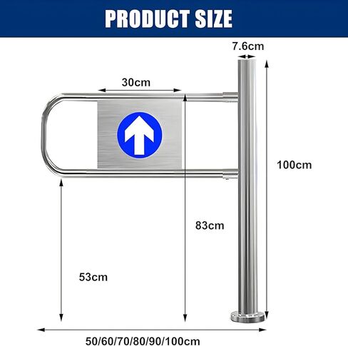 بوابة تأرجح أوتوماتيكية ذات مدخل عريض من الفولاذ المقاوم للصدأ، باب يدوي، بوابة تأرجح أمان للإغلاق التلقائي - باب زنبركي في اتجاه واحد لمحلات السوبر ماركت والملاعب - حاجز مدخل متين in Kuwait