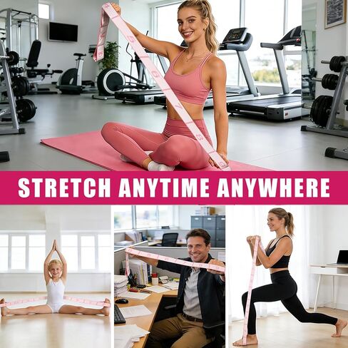 KUZARO Fitness Resistance Bands with 12 Loops, Numbered Resistance Bands for Physical Therapy, Women Stretch Strap for Home Gym, Elastic Exercise Bands for Yoga, Pilates, Leg Stretching, Dance in Saudi Arabia