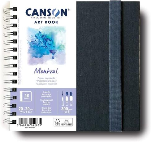 CANSON Art Book Watercolor Paper Notebook, 7.8x7.8 inches, White in Saudi Arabia