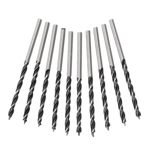 10Pcs High-Speed Drill Bit High Strength Twist Drilling Bit Wood Drills Hole Opening Tool Set 3mm for Woodworking Carpentry Tool in Saudi Arabia