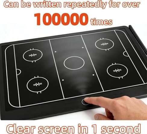 لوحة تكتيكات هوكي الجليد LCD مقاس 16 بوصة - لوحة تكتيكية للهوكي المحمولة للتدريب وقيادة المنافسة، هدية استراتيجية احترافية قابلة للمسح in Saudi Arabia