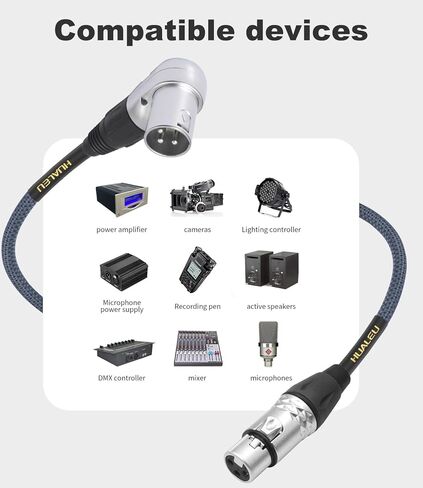 1.5 قدم الزاوية اليمنى 3Pin XLR ذكر إلى 3Pin XLR أنثى كابل Audioao، خلاط، ميكروفون، كابل صوت مكبر للصوت - 2-Pack in Saudi Arabia