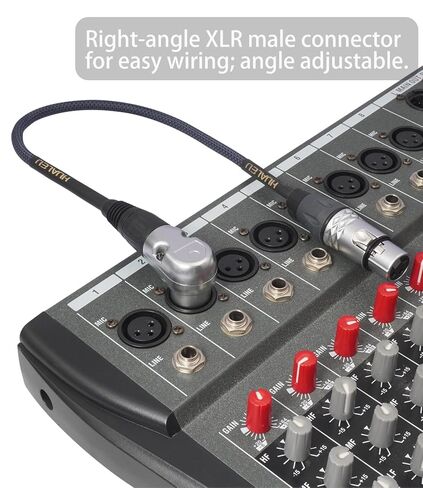 1.5 قدم الزاوية اليمنى 3Pin XLR ذكر إلى 3Pin XLR أنثى كابل Audioao، خلاط، ميكروفون، كابل صوت مكبر للصوت - 2-Pack in Saudi Arabia