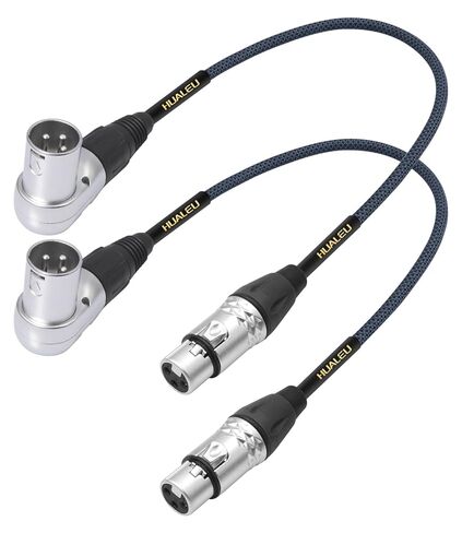 1.5 قدم الزاوية اليمنى 3Pin XLR ذكر إلى 3Pin XLR أنثى كابل Audioao، خلاط، ميكروفون، كابل صوت مكبر للصوت - 2-Pack in Saudi Arabia