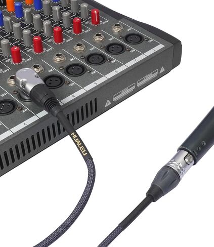 1.5 قدم الزاوية اليمنى 3Pin XLR ذكر إلى 3Pin XLR أنثى كابل Audioao، خلاط، ميكروفون، كابل صوت مكبر للصوت - 2-Pack in Saudi Arabia