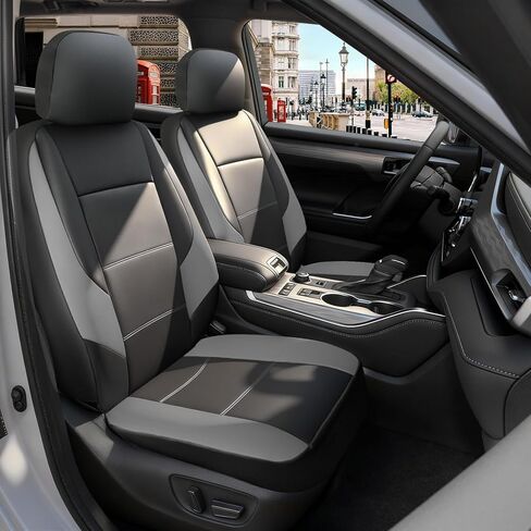GIANT PANDA Front Car Seat Cover Custom Fit Toyota, Leather Bucket Seat Covers for Toyota Rav4 Camry Highlander Corolla Prius,2 Pack (Black) in Saudi Arabia