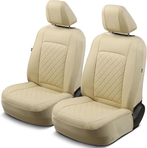 GIANT PANDA Front Car Seat Cover Custom Fit Toyota, Leather Bucket Seat Covers for Toyota Rav4 Camry Highlander Corolla Prius,2 Pack (Black) in Saudi Arabia