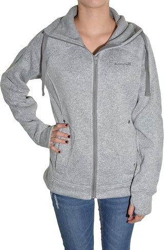 سترة صوفية منسوجة بسحاب كامل للسيدات من Avalanche - رمادي منقط، مقاس صغير in Kuwait