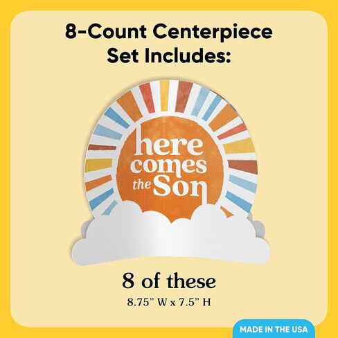 Big Dot of Happiness 3D Here Comes the Son Centerpiece Table Decorations, Freestanding Boy Boho Baby Shower Decor, Retro Sunshine Party Centerpieces - 8 Count in Saudi Arabia