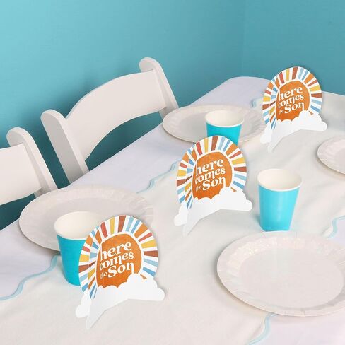 Big Dot of Happiness 3D Here Comes the Son Centerpiece Table Decorations, Freestanding Boy Boho Baby Shower Decor, Retro Sunshine Party Centerpieces - 8 Count in Saudi Arabia