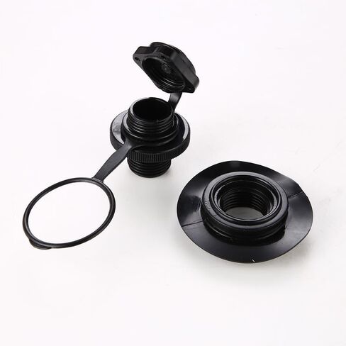 (24 مم) صمام هواء القارب القابل للنفخ، أغطية بديلة للقوارب القابلة للنفخ، سدادات هواء حلزونية للقارب، استبدال النفخ 0ne-Way لقوارب الكاياك القابلة للنفخ، أسود in Kuwait