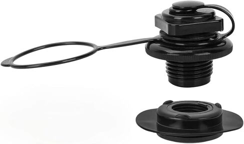 (24 مم) صمام هواء القارب القابل للنفخ، أغطية بديلة للقوارب القابلة للنفخ، سدادات هواء حلزونية للقارب، استبدال النفخ 0ne-Way لقوارب الكاياك القابلة للنفخ، أسود in Kuwait