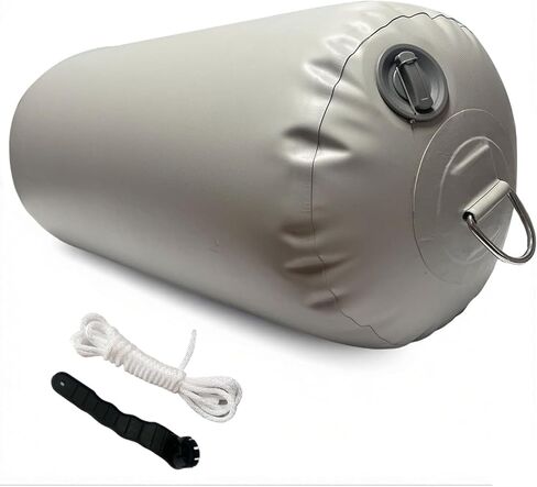Heavy-Duty Inflatable PVC Boat Fenders Stationary Dock Boats Yacht Sailboats Light Grey in Saudi Arabia